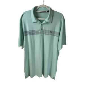 Travis Mathew | Matter of Fact Short Sleeved Polo Shirt XXL - Heather Turquoise
